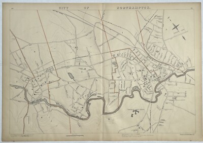 1904 Original Northampton Map,Florence,Bay State,Mill River,Mass,MA,Old,Vintage