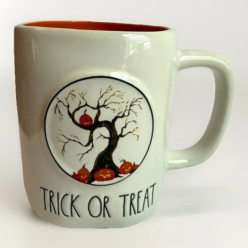 Rae Dunn "Trick or Treat" Mug-Jack'o Lantern Tree Halloween Spooky Tree Gift