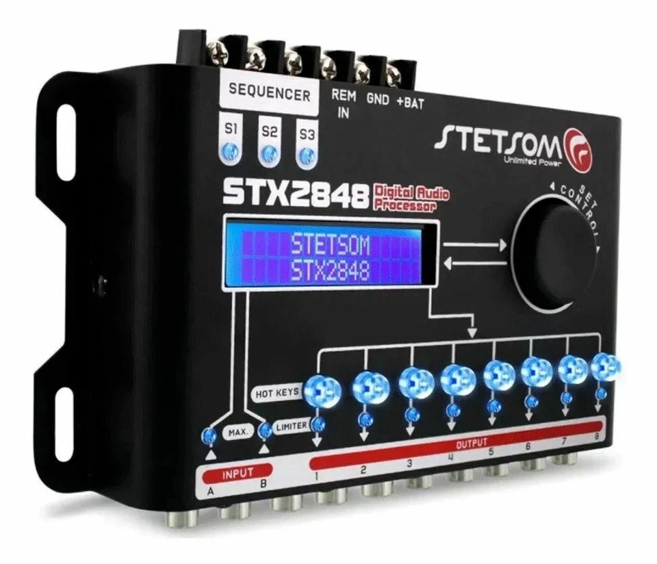 Stetsom STX2848 DSP 2 Channel Crossover Digital Signal Processor Sequencer - Image 3 of 4