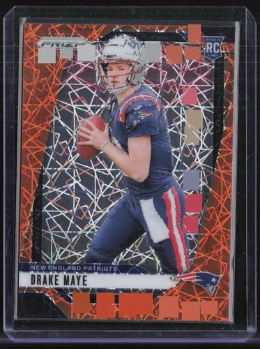 2024 Panini Prizm Orange Lazer #329 Drake Maye RC Rookie