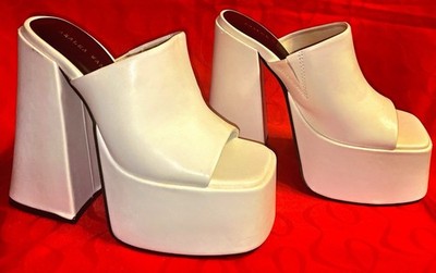 Azalea Wang Virgin White Open Toe Platform Shoes  USA Women Size 6   NWOB  