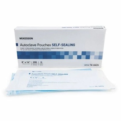 Sterilization Pouch Ethylene Oxide EO Gas Steam 8 X 16
