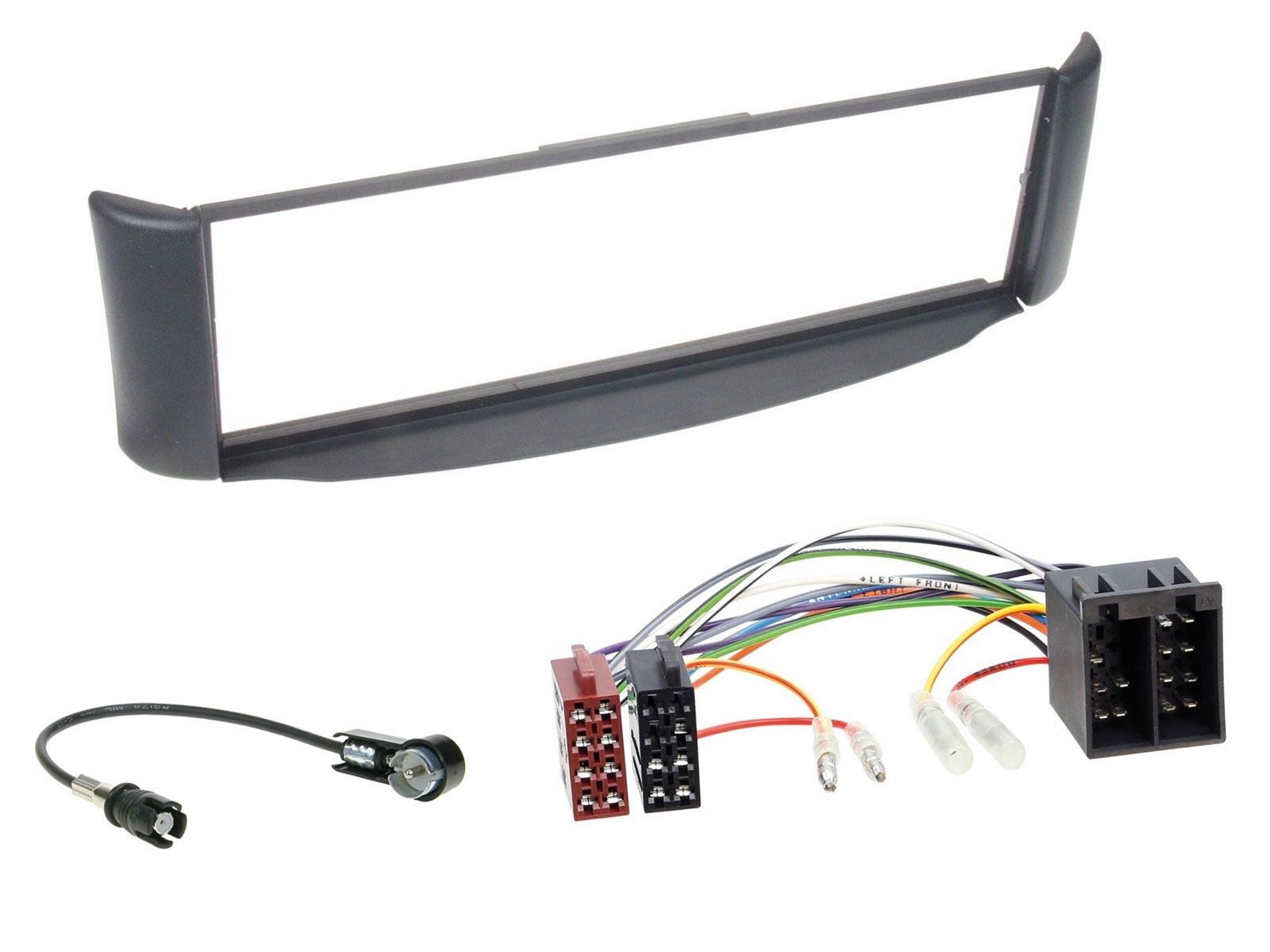 Kit installazione radio autoradio DIN per Smart ForTwo 450 grigio senza alloggiamento in metallo