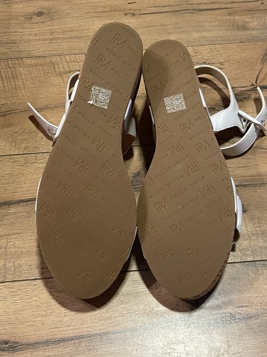 Pelle Women's White Open Toe Strappy Espadrille Cork Wedge Sandals Size 8.5M - Picture 10 of 10