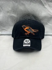 Baltimore Orioles MLB '47 Brand Throwback Black Clean Up Adjustable Hat