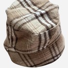 Vintage Brown Plaid Lined Bucket Hat, Size S Teens - Beige White Black — photo 3