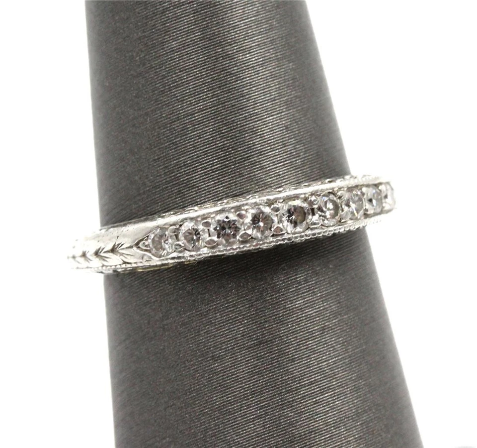 Anillo grabado Scott Kay platino 22 diamantes naturales genuinos talla 5,5 a 5,75 Foto 2 de 4