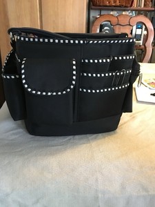 Craft Organizer Tote Bag Black Multipocket Scrapbooking Sewing Knitting Storage