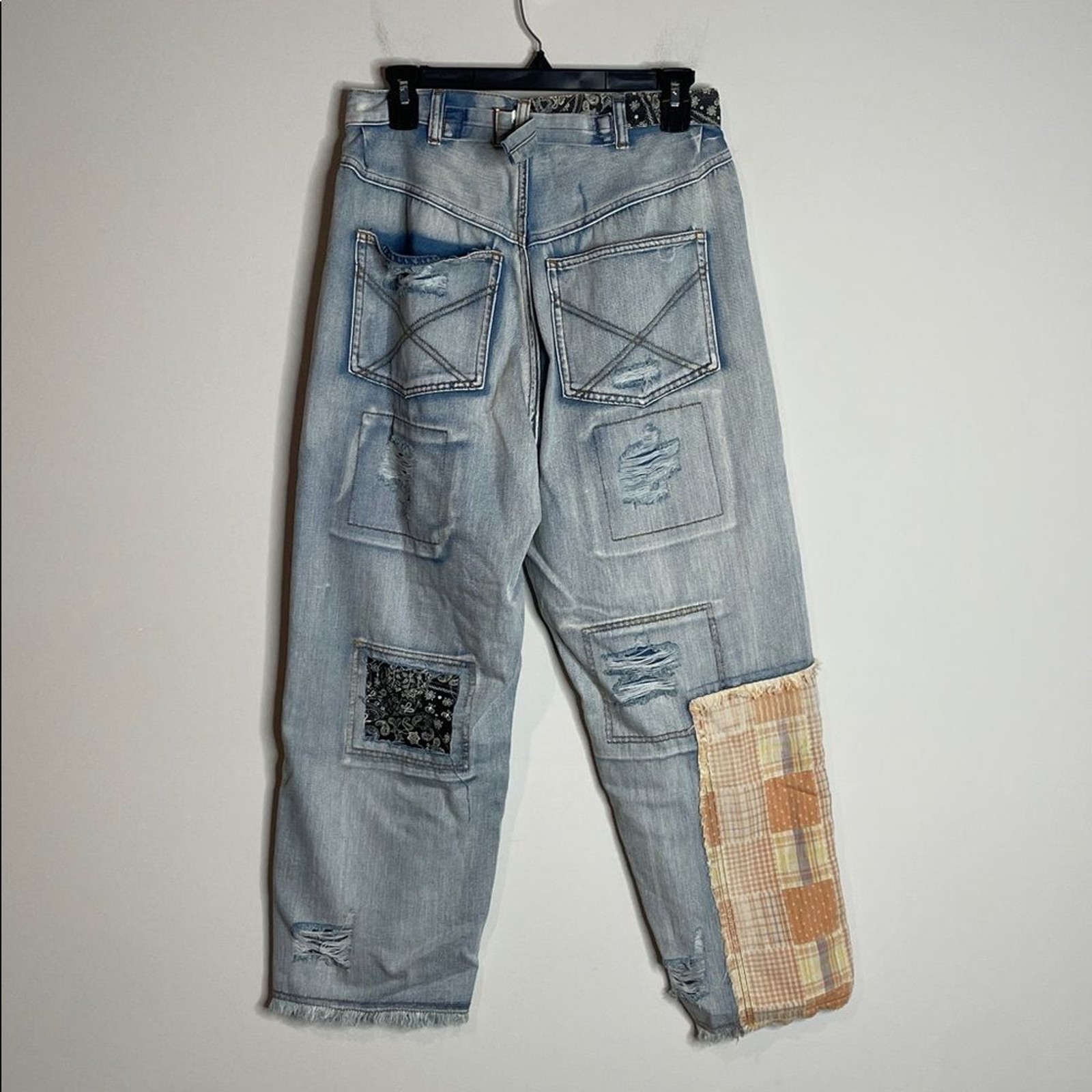 POL Women’s Patchwork Boho Ankle-Length Denim Siz… - image 5