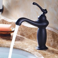Black Oil Rubbed Bronze Single Handle Bathroom Sink Faucet Vessel Water Mixe Tap