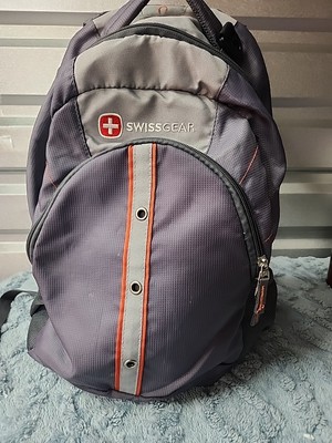SWISSGEAR Backpack Multiple Pockets gray Orange Strips Comfor Fit
