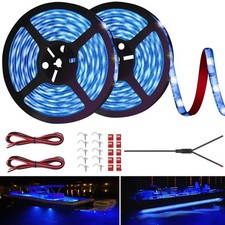 LED Boat Strip Lights, 32.8FT Marine Pontoon Led 32.8FT, Blue