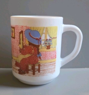 Vintage Arcopal France Milchglas Kinder Becher Holly Hobbie Style 70er 80er I
