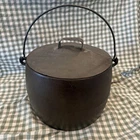 Vintage Pre Griswold ERIE 8 Quart Cast Iron Gate Marked Flat Bottom Kettle