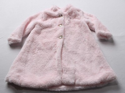 Blueberi Boulevard Baby Girls' 3-Button Faux Fur Coat AR8 Pink Size 18M
