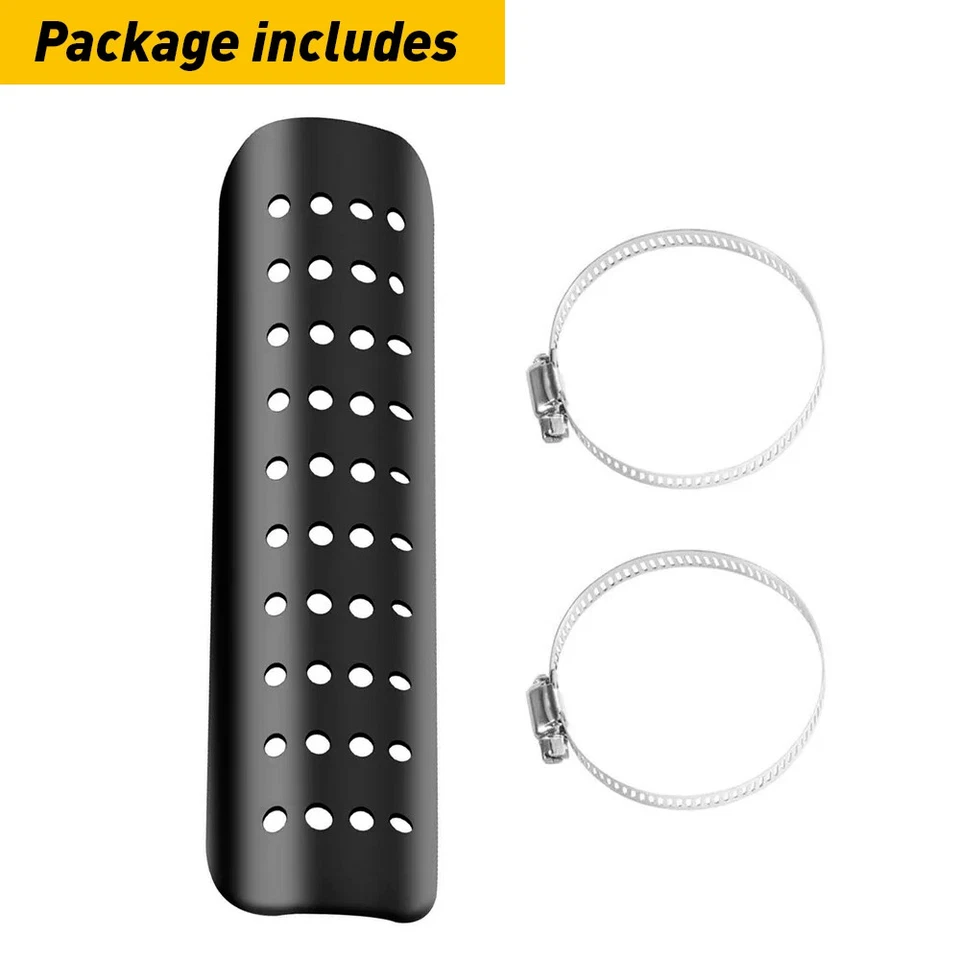 Exhaust Muffler Pipe Heat Shield Cover Heel Guard Motorcycle Universal Black EAS - Imagem 3 de 4