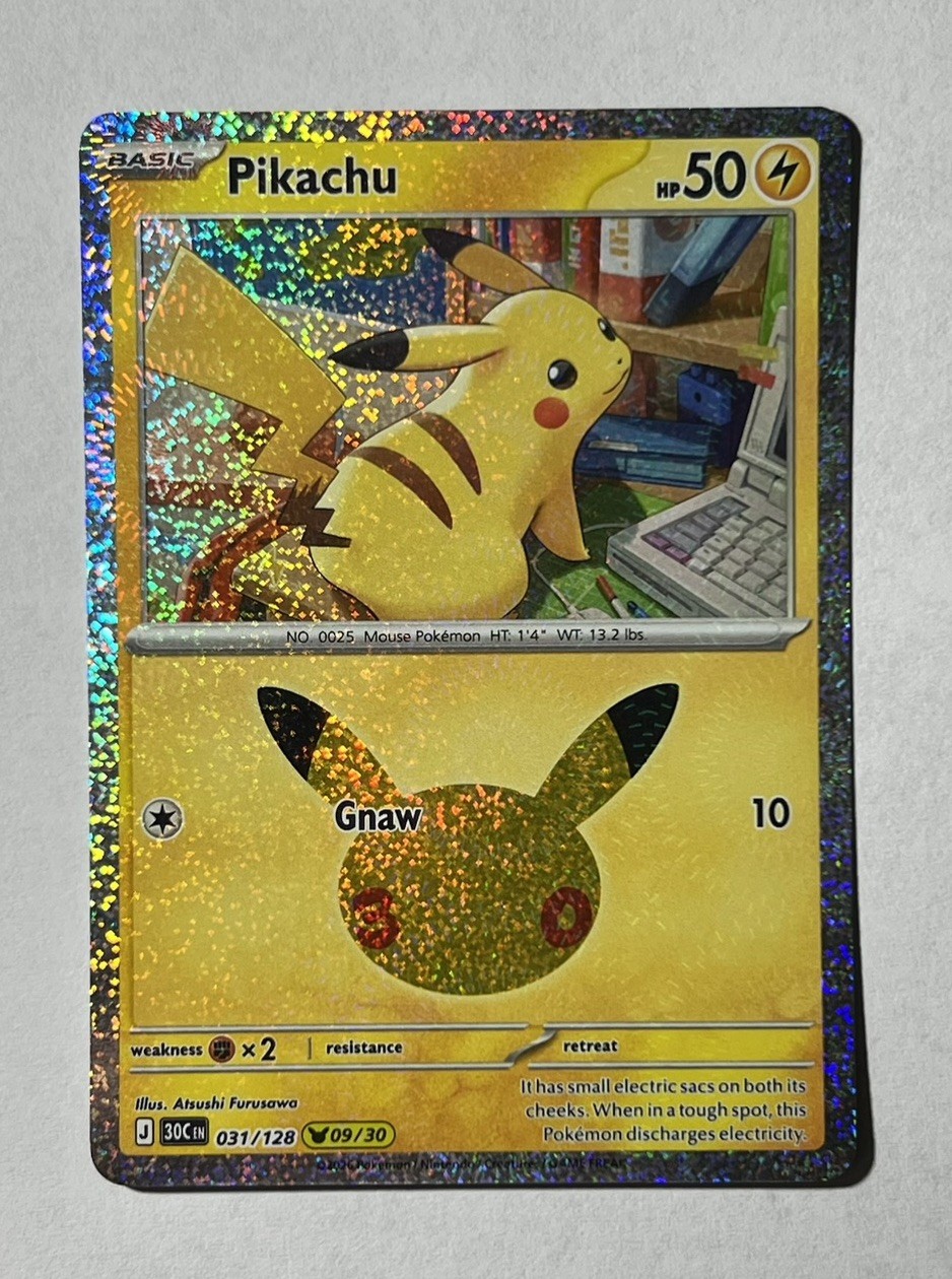 Pikachu 031/128 Me: 30th Celebration Holo
