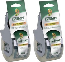 Duck EZ Start Packaging Tape, Single Pack of 2 55 yards per roll , Clear