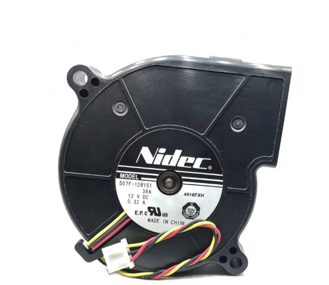 NIDEC D07F-12B1S1 DC12V 0.32A 75*20MM 3-Wire Turbo Projector Cooling Fan