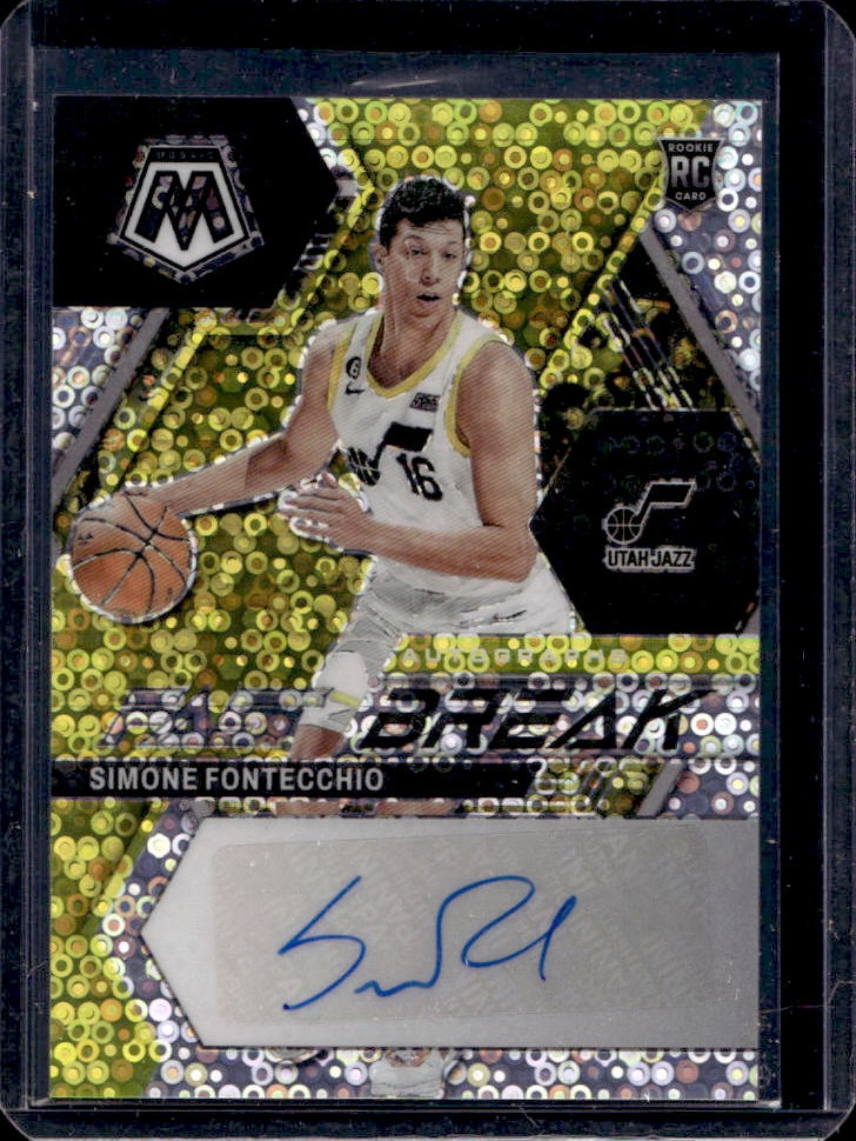 2022-23 Panini Mosaic Simone Fontecchio Auto RC Fast Break Rookie #FB-SIM Jazz