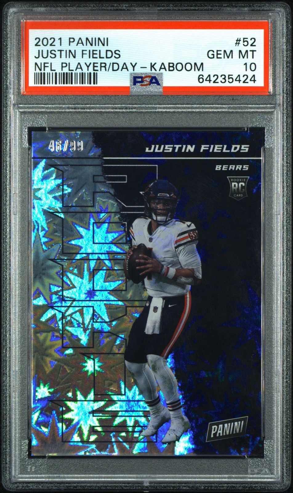 Justin Fields Panini NFL Player of the Day #52 Kaboom