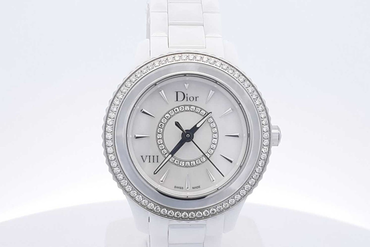 Christian Dior Viii Ceramic 33mm Quartz Mop Dial & Diamond Bezel