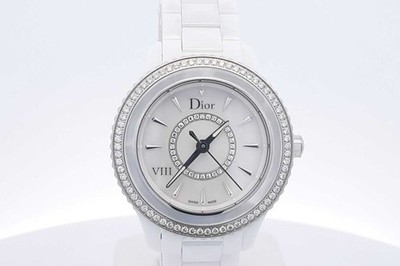 Christian Dior Viii Ceramic 33mm Quartz Mop Dial & Diamond Bezel