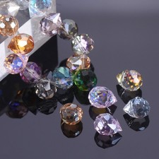 40pcs 9x8mm Teardrop Faceted Crystal Glass Loose Top Drilled Pendants Beads DIY