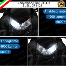 KIT FARO A LED BUELL CR 1125 ANABBAGLIANTE ABBAGLIANTE H8 6000K NO AVARIA LUCI
