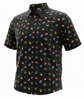 MARVEL Shirt All-over Festive Christmas Print Various Superhero Icons Mens 3XL