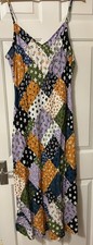 Nasty Gal Size 16 floral patch slip dress low back and adjustable straps New