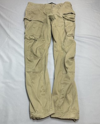 G-Star RAW Rovic Zip 3D Pants Mens 34x34 Fits 31L Brown Cargo Straight Grunge