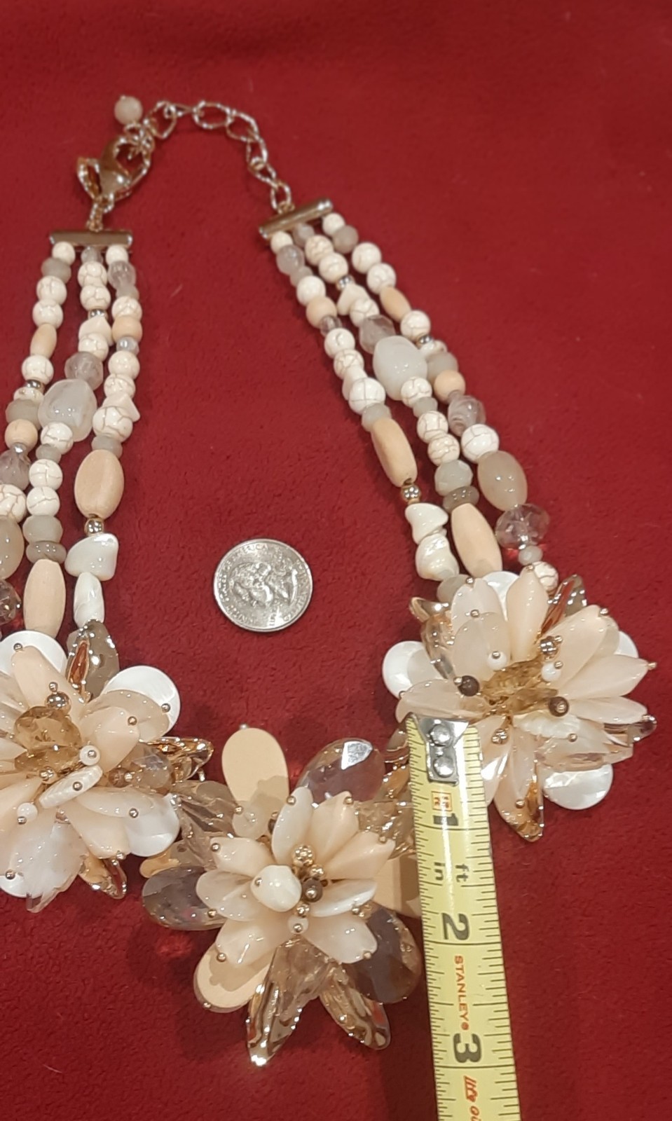 VTG Chico's Oversized STATEMENT Piece Necklace~Fl… - image 3