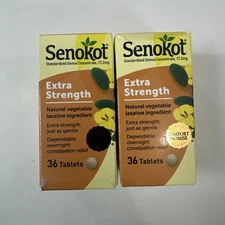 (2) Senokot Extra Strength Colitis Treatment Tablet 36 Ct Exp. 2028