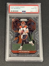 2020 Panini Prizm Joe Burrow #307 PSA 10 GEM MINT Rookie Card RC. rookie card picture