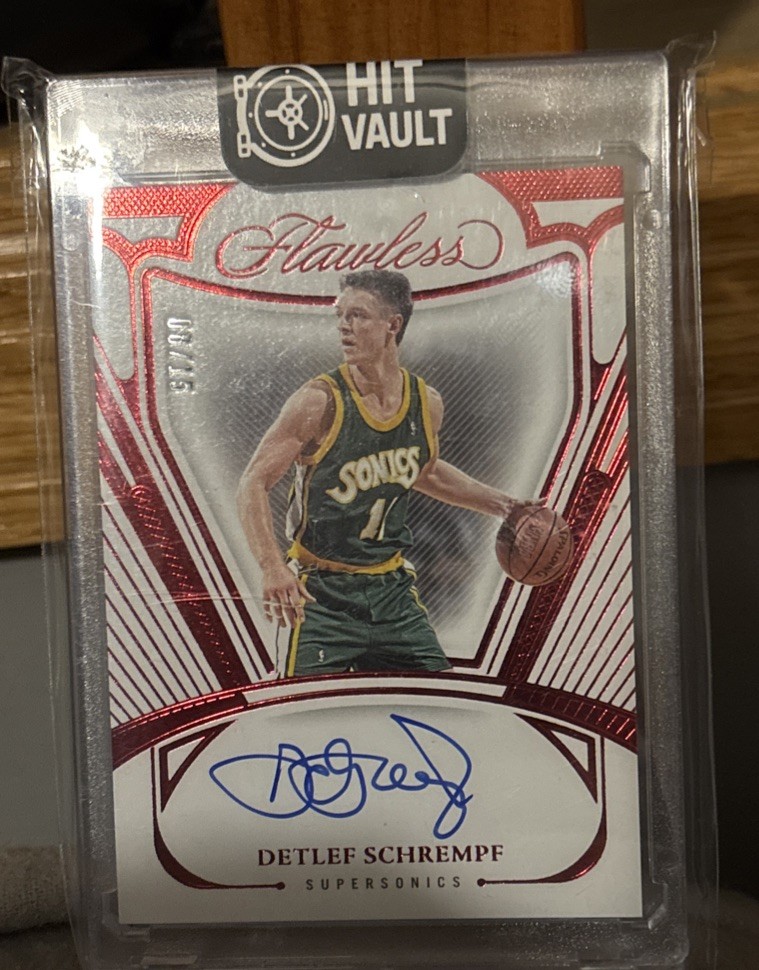 2023-24 Panini Flawless - Flawless Autographs Detlef Schrempf #FA-DSS Ruby /15