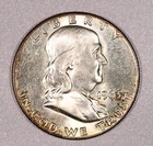 1963-D Franklin Half Dollar SILVER coin, Almost Uncirculated Condition