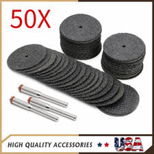 50x Fiberglass Reinforced Dremel Cut Off 1/8" Wheel Rotary Discs & 3pc Mandrel