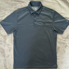 Under Armour HeatGear Gray Chevron Polo Shirt Men's M Loose Fit Short Sleeve
