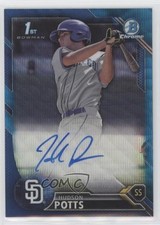 2016 Bowman Draft Chrome Pick Blue Wave Refractor 124/150 Hudson Potts Auto 0q21