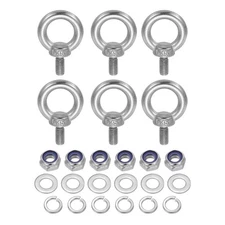 10 Pcs M5 x 12 mm Lifting Shoulder Eye Bolt Thread Eyebolt with Nuts Washers