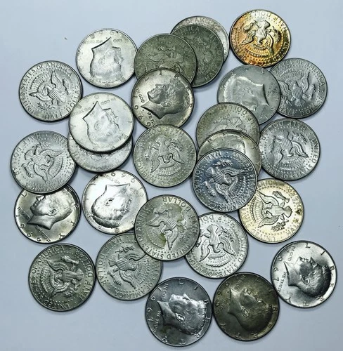 *LOT OF 27 MIXED DATE 1965-1970 40% SILVER KENNEDY HALF DOLLARS* NR #G3830