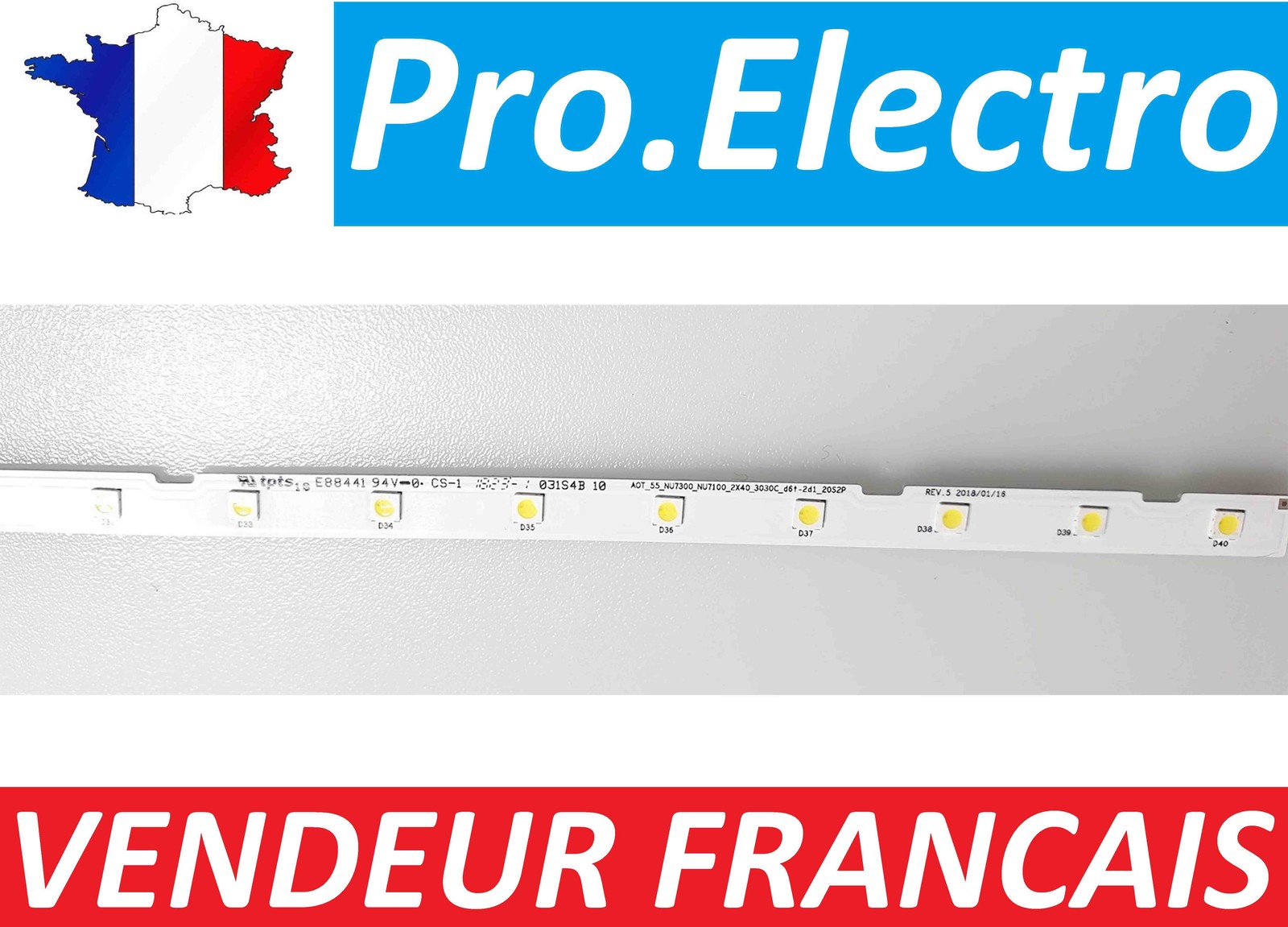 Réparer écran sombre TV avec le lot barre LED Samsung LM41-00566A 55 pouces