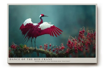 Paul Sinus Wandbild Dance of the Red Crane   Anmut und Freiheit im Einklang
