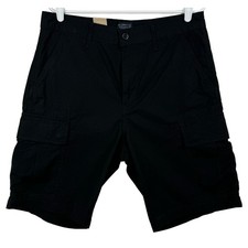 Men's Levi's Black Carrier Cargo Cotton Utility Zip Button Casual Shorts sz 32