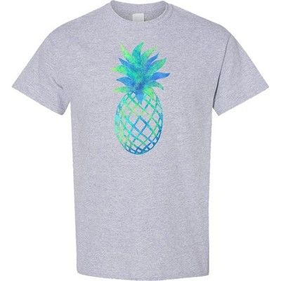 Inktastic Blue And Green Pineapple T-Shirt Stylized Fruit Tasty Favorite Sweet