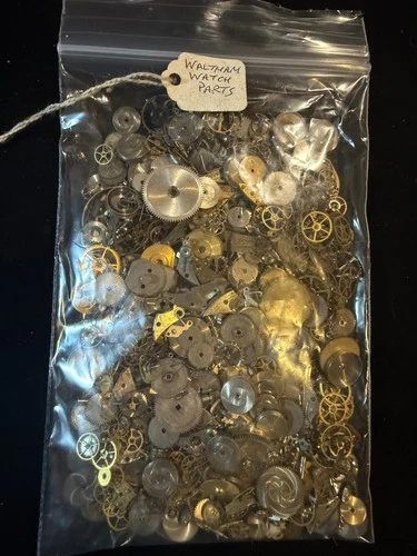 Antique All Genuine Waltham Pocket Watch Parts Gears Pins Etc. Estate Pickup A24