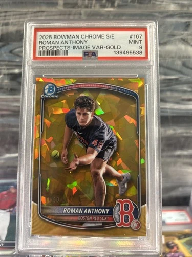 2025 Bowman Sapphire Edition Image Variation Roman Anthony   Gold  #11/50🔥 PSA9