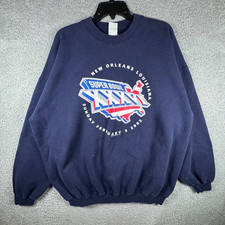 2002 Super Bowl XXXVI Crewneck Sweatshirt Patriots vs Rams Size 2XL Y2K Vintage