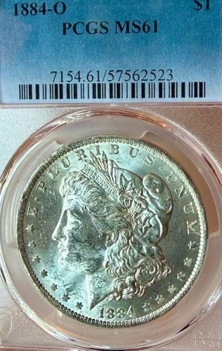 1884-O MS61 Bright PCGS New Orleans Mint Morgan Silver Dollar
